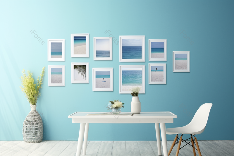 清新客厅静物相框组合美景摆件摄影真实,高清,摄影图,摄影图片,图片大全,摄影图免费下载